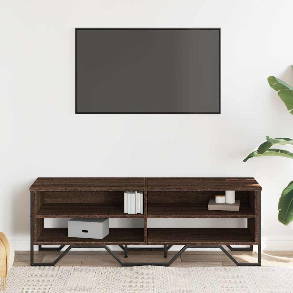 vidaXL TV Cabinet Brown Oak 122x34x41 cm Engineered Wood 3