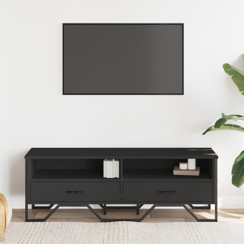 TV Cabinet 122x34x41 cm Engineered Wood Black
