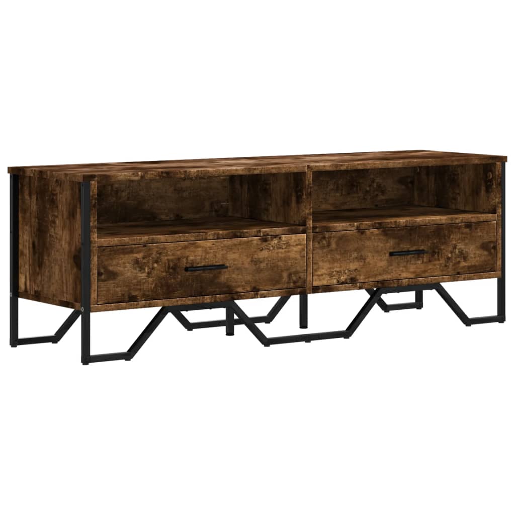 vidaXL TV Cabinet Smoked Oak 122x34x41 cm Engineered Wood 2