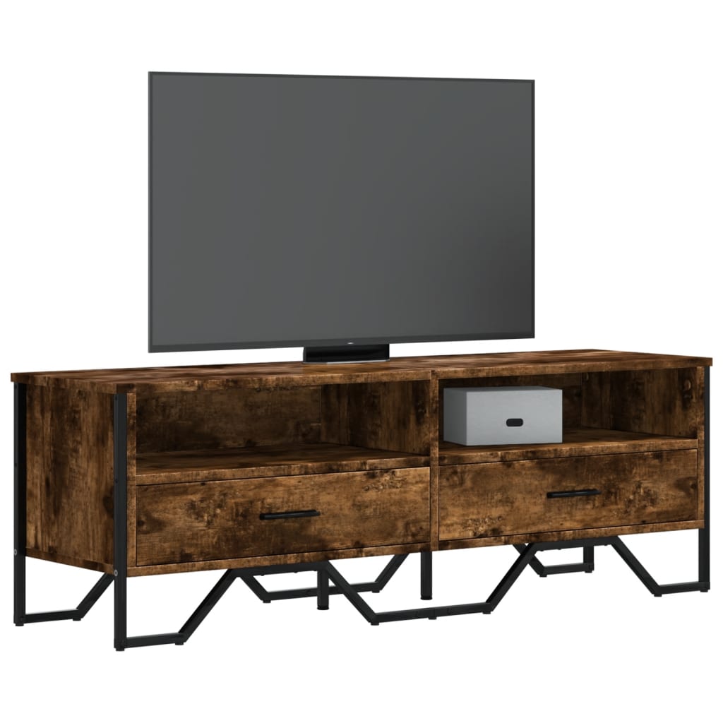 vidaXL TV Cabinet Smoked Oak 122x34x41 cm Engineered Wood 1