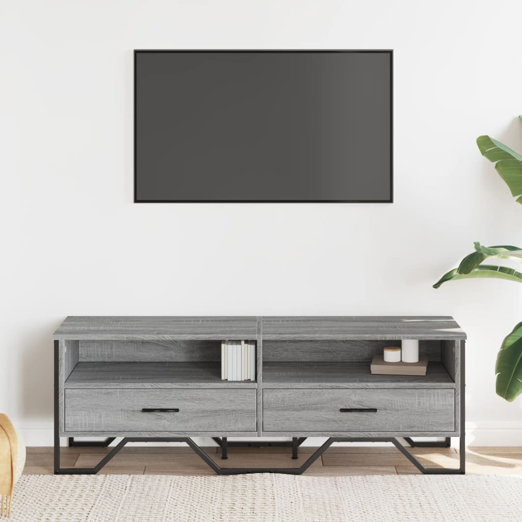 vidaXL TV Cabinet Grey Sonoma 122x34x41 cm Engineered Wood 3