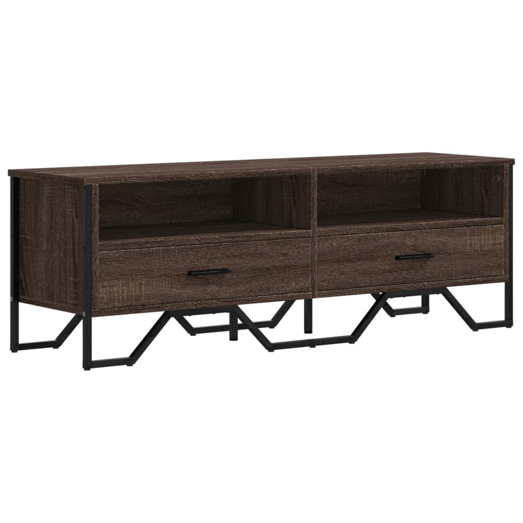 vidaXL TV Cabinet Brown Oak 122x34x41 cm Engineered Wood 2