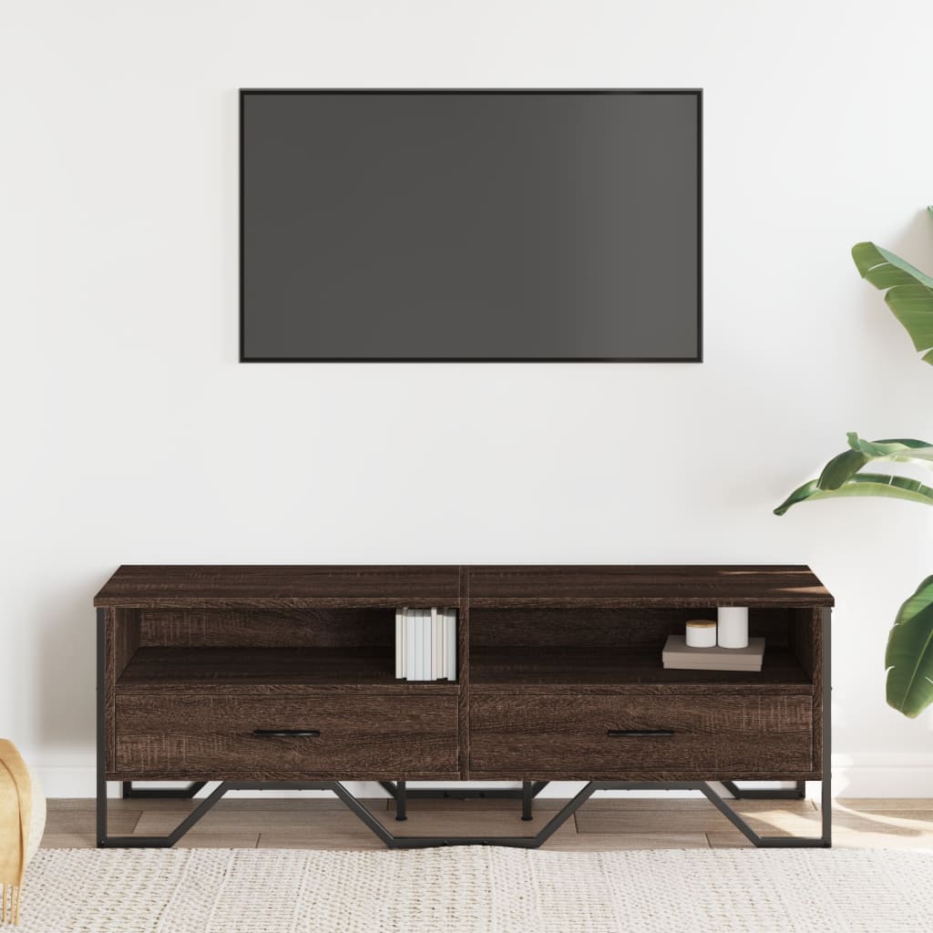vidaXL TV Cabinet Brown Oak 122x34x41 cm Engineered Wood 3