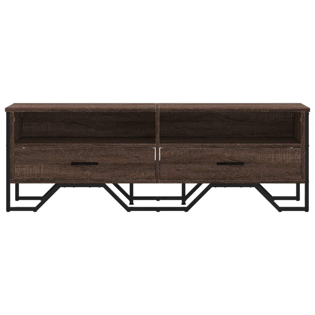 vidaXL TV Cabinet Brown Oak 122x34x41 cm Engineered Wood 4