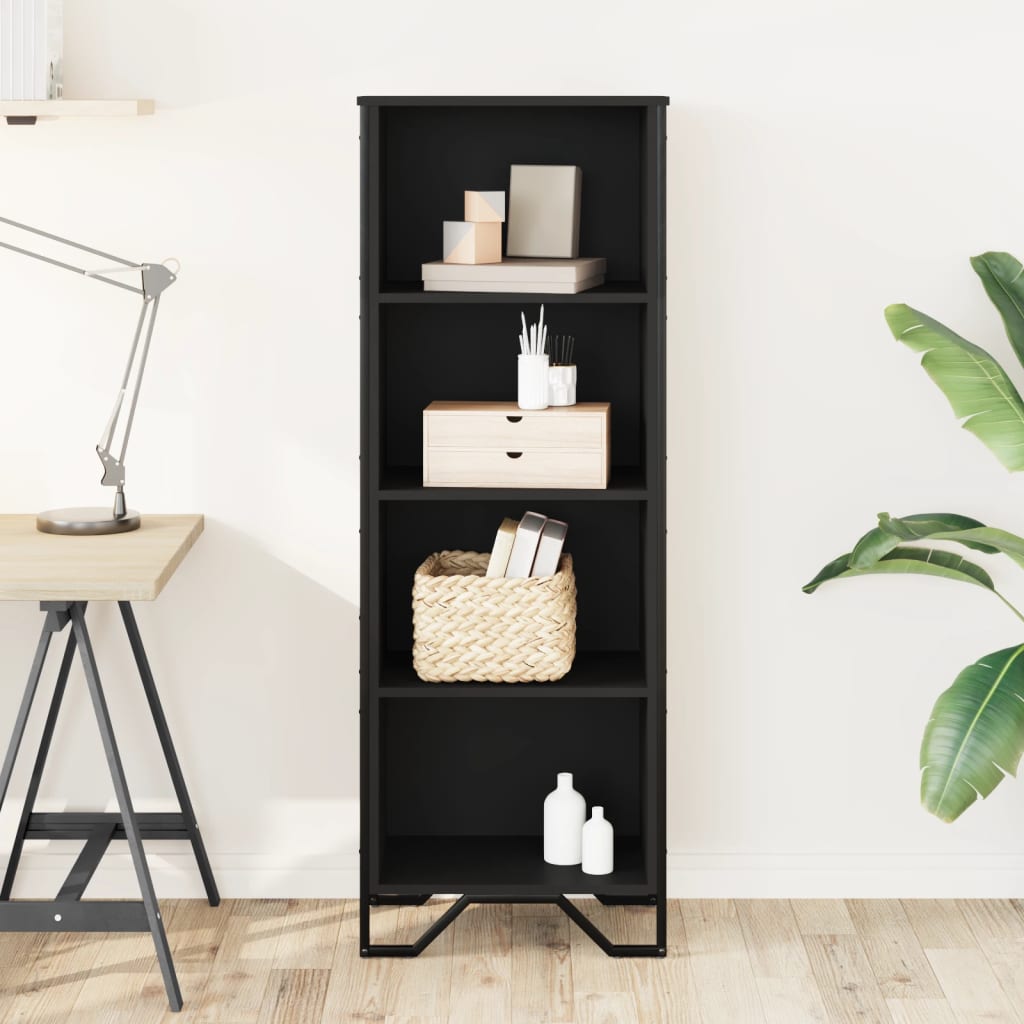 vidaXL Bookcase Black 50x31x137.5 cm Engineered Wood 3