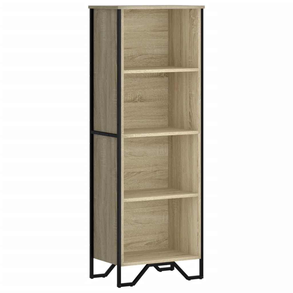 vidaXL Bookcase Sonoma Oak 50x31x137.5 cm Engineered Wood 2
