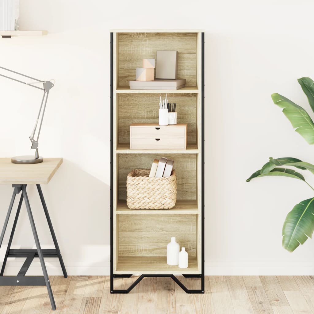 vidaXL Bookcase Sonoma Oak 50x31x137.5 cm Engineered Wood 3