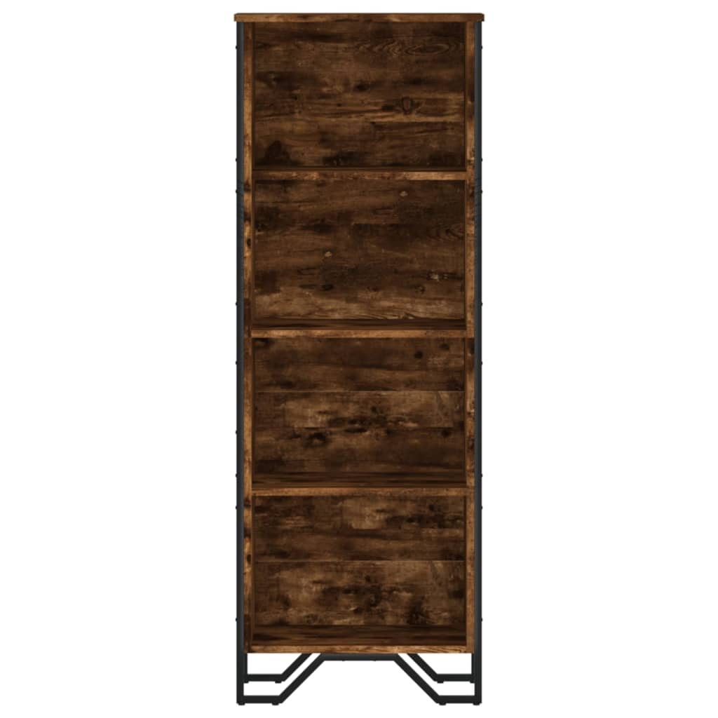 vidaXL Bookcase Smoked Oak 50x31x137.5 cm Engineered Wood 4