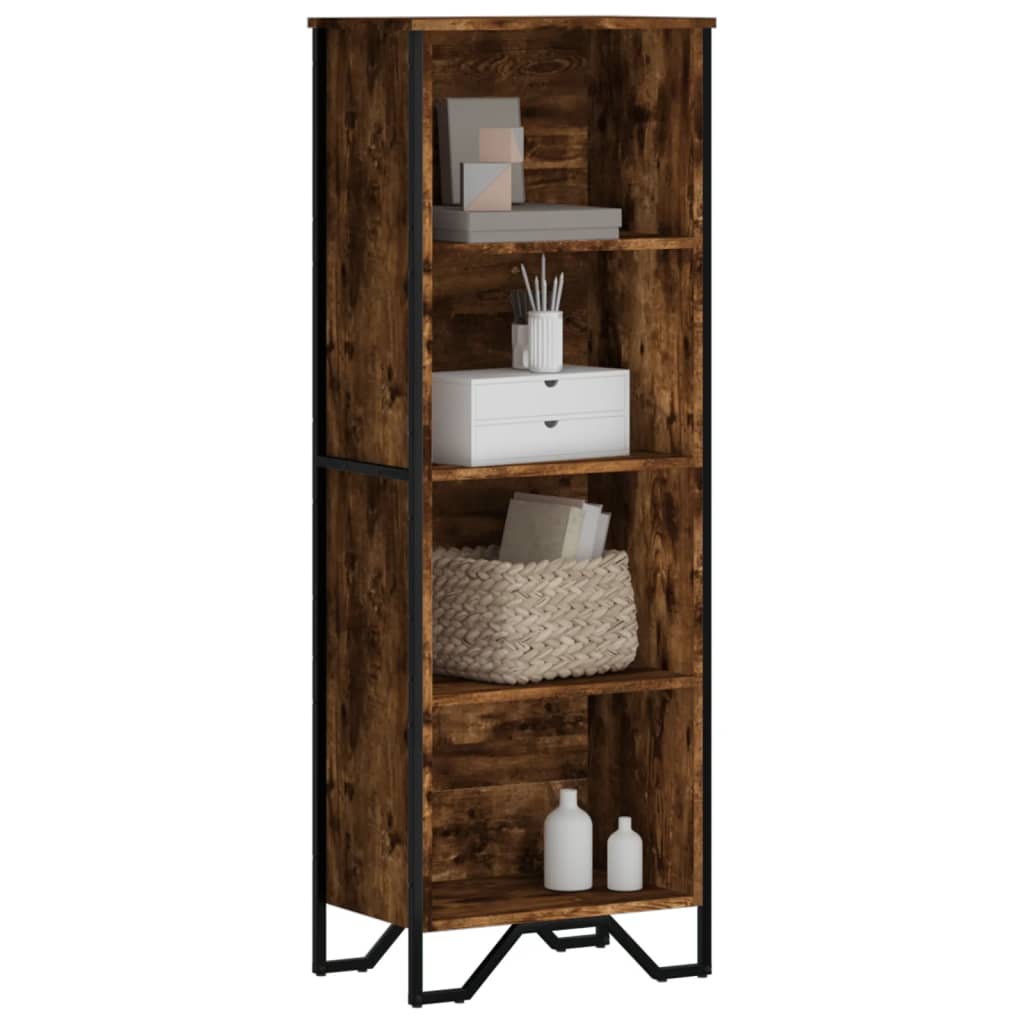vidaXL Bookcase Smoked Oak 50x31x137.5 cm Engineered Wood 1