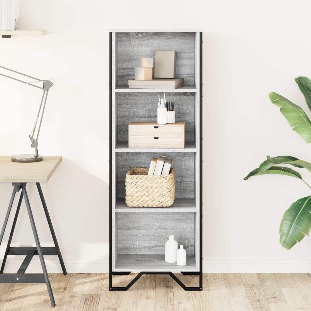 vidaXL Bookcase Grey Sonoma 50x31x137.5 cm Engineered Wood 3