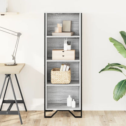 vidaXL Bookcase Grey Sonoma 50x31x137.5 cm Engineered Wood 3