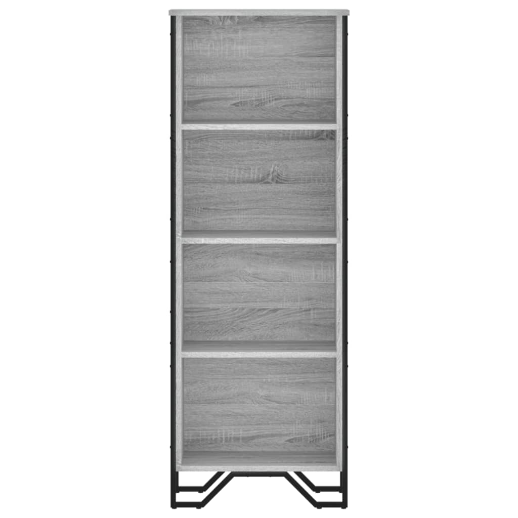 vidaXL Bookcase Grey Sonoma 50x31x137.5 cm Engineered Wood 4