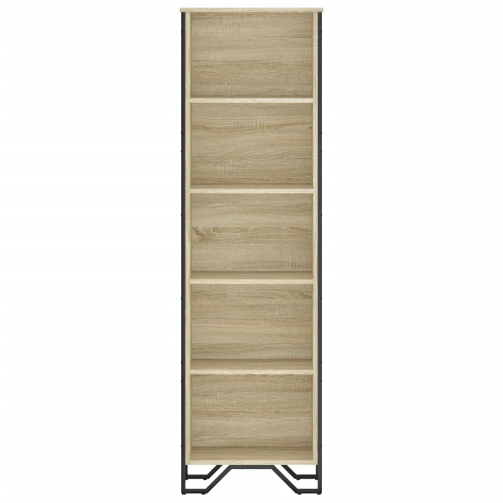 vidaXL Bookcase Sonoma Oak 50x31x169 cm Engineered Wood 4