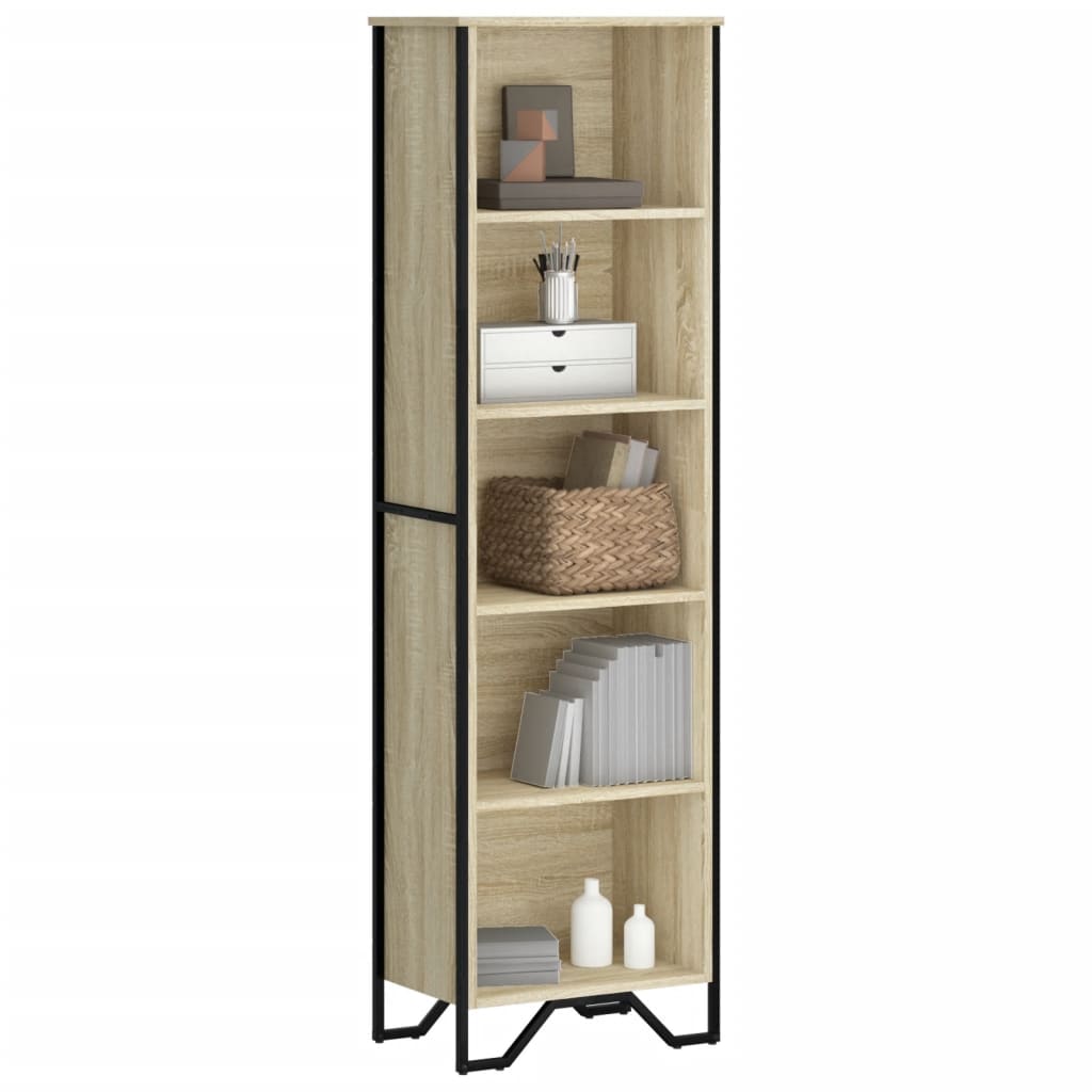 vidaXL Bookcase Sonoma Oak 50x31x169 cm Engineered Wood 1