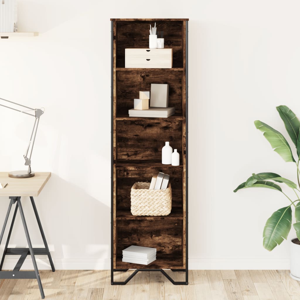 vidaXL Bookcase Smoked Oak 50x31x169 cm Engineered Wood 3