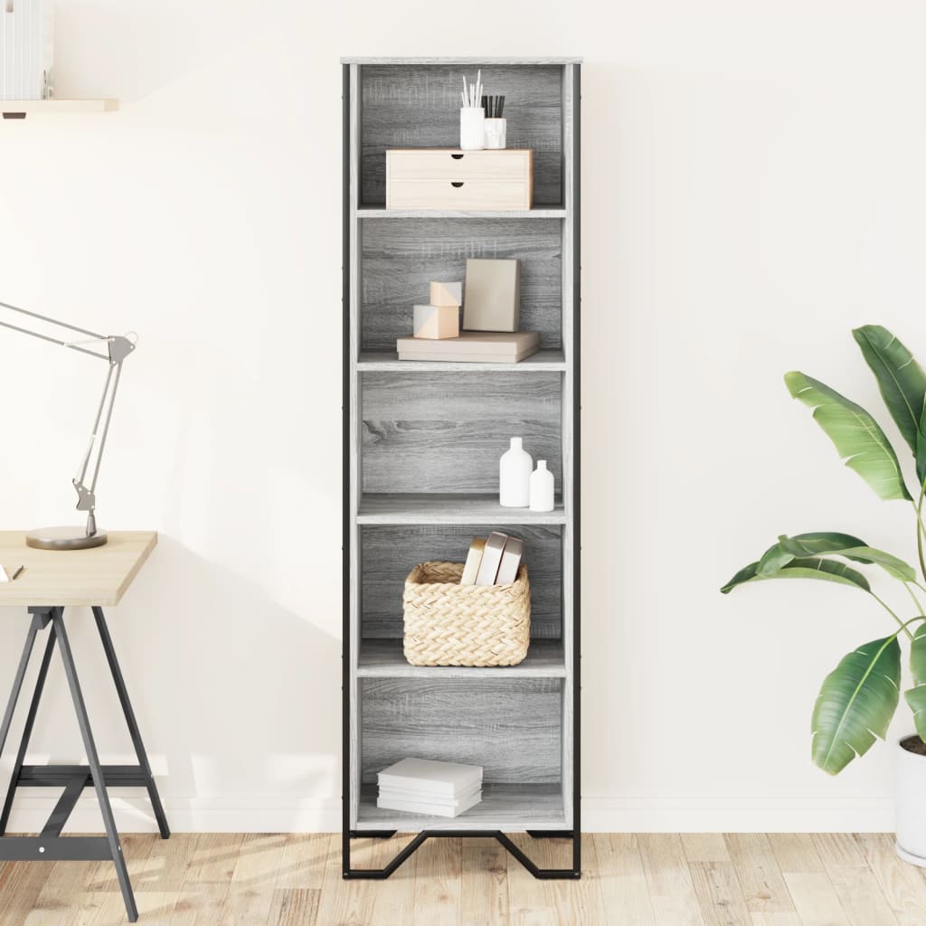vidaXL Bookcase Grey Sonoma 50x31x169 cm Engineered Wood 3