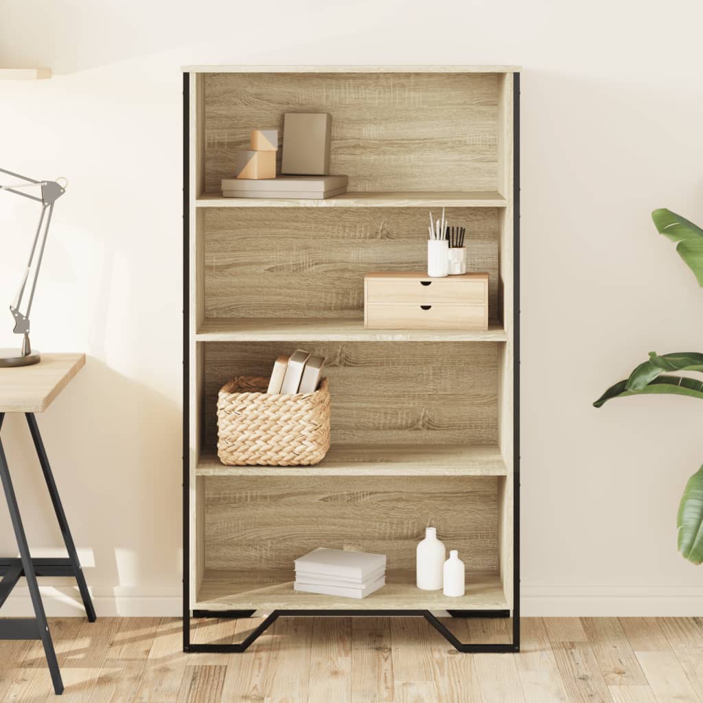 vidaXL Bookcase Sonoma Oak 80x31x137.5 cm Engineered Wood 3