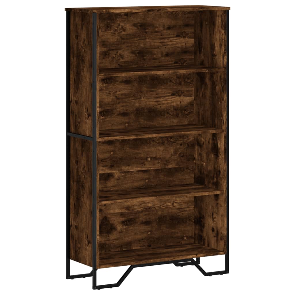 vidaXL Bookcase Smoked Oak 80x31x137.5 cm Engineered Wood 2