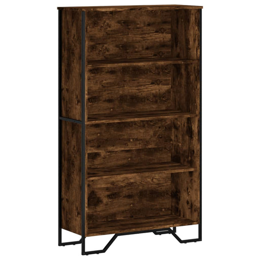 vidaXL Bookcase Smoked Oak 80x31x137.5 cm Engineered Wood 2