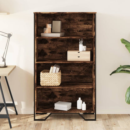 vidaXL Bookcase Smoked Oak 80x31x137.5 cm Engineered Wood 3