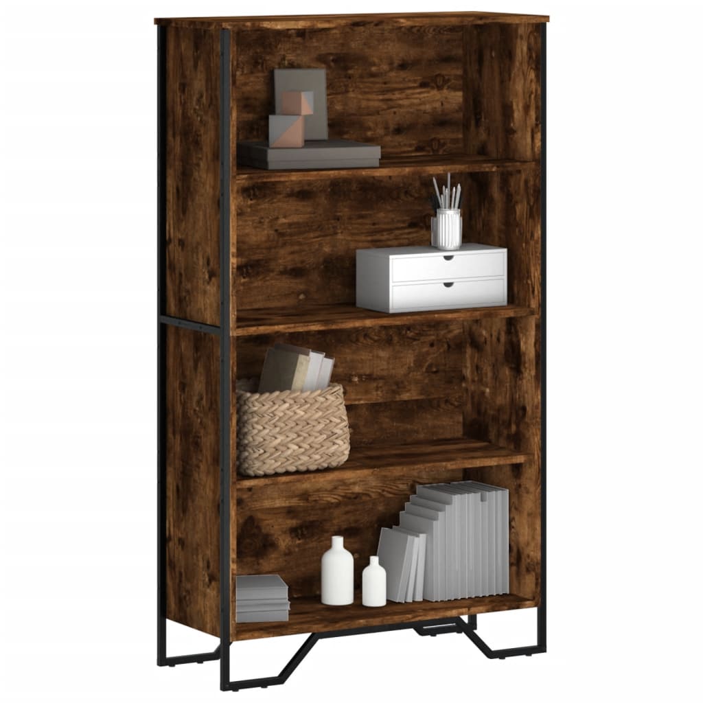 vidaXL Bookcase Smoked Oak 80x31x137.5 cm Engineered Wood 1