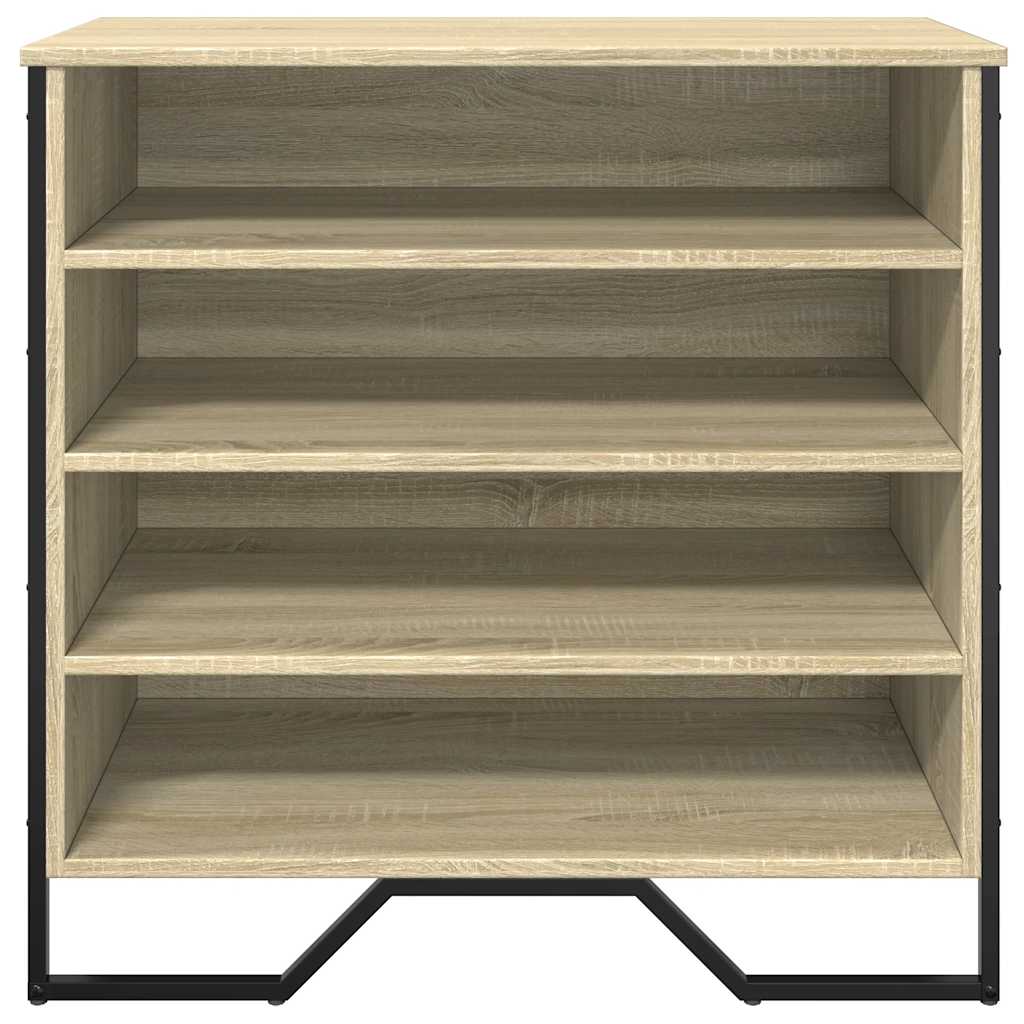 vidaXL Shoe Cabinet Sonoma Oak 80x38x78 cm Engineered Wood 4