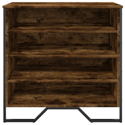 vidaXL Shoe Cabinet Smoked Oak 80x38x78 cm Engineered Wood 4
