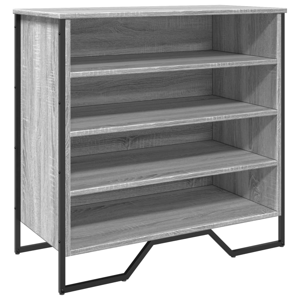 vidaXL Shoe Cabinet Grey Sonoma 80x38x78 cm Engineered Wood 2