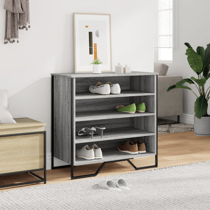 vidaXL Shoe Cabinet Grey Sonoma 80x38x78 cm Engineered Wood 3