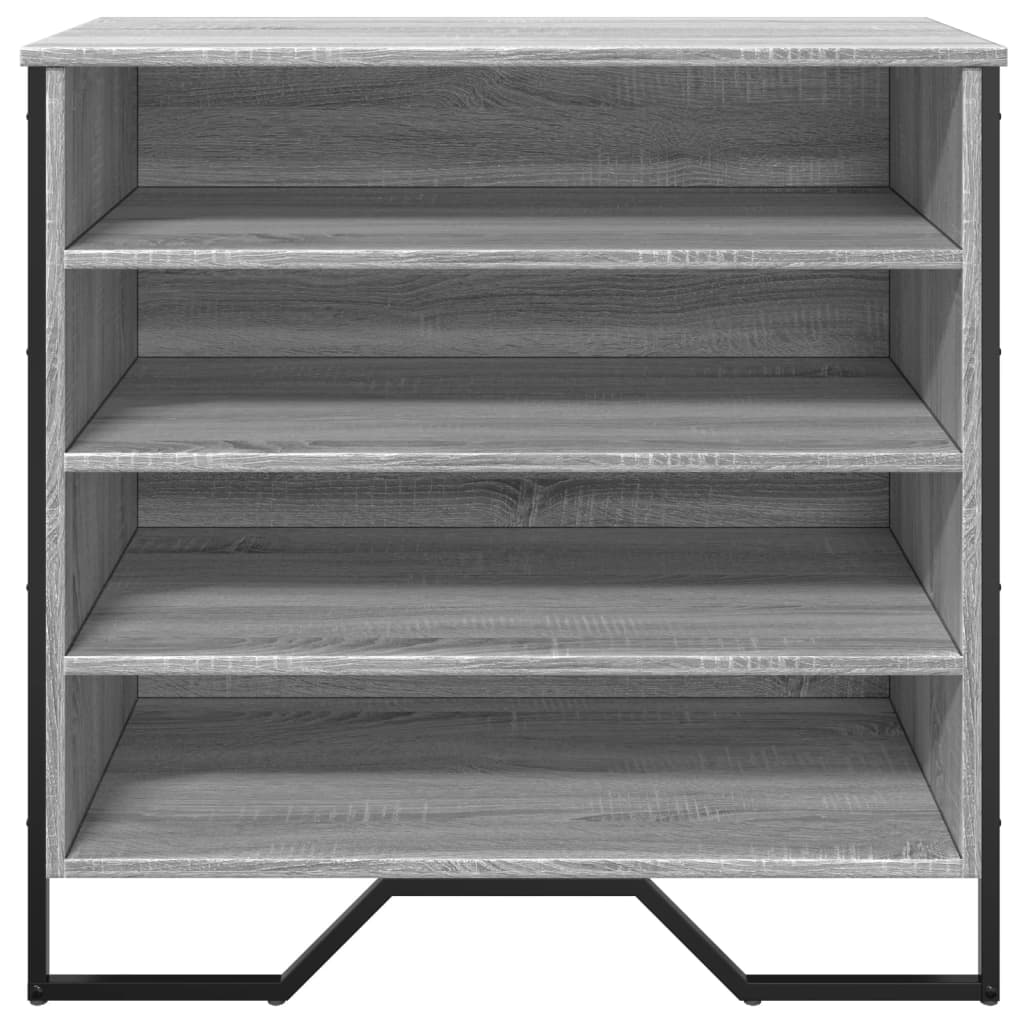 vidaXL Shoe Cabinet Grey Sonoma 80x38x78 cm Engineered Wood 4