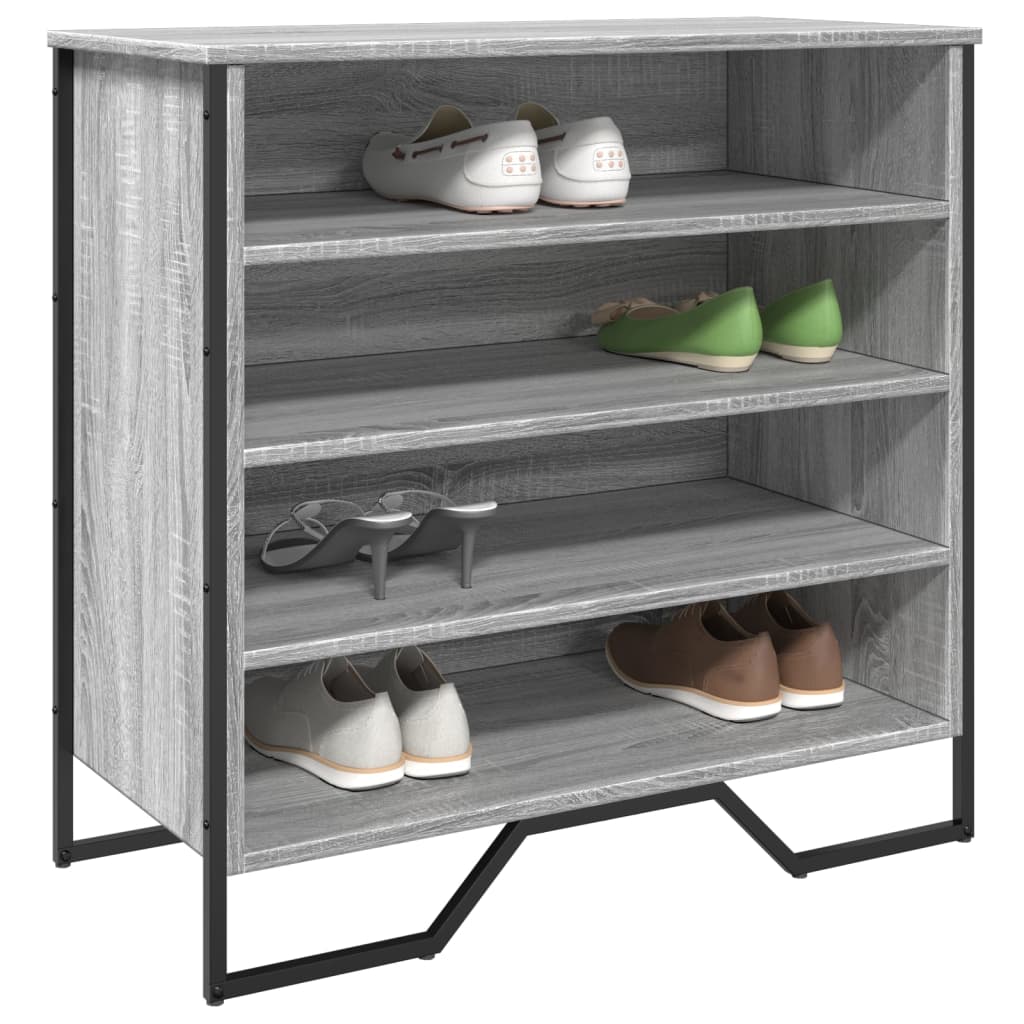 vidaXL Shoe Cabinet Grey Sonoma 80x38x78 cm Engineered Wood 1