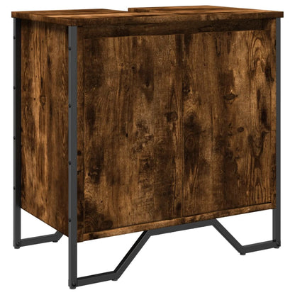 vidaXL Bathroom Sink Cabinet Smoked Oak 60x35x60 cm Engineered Wood 2
