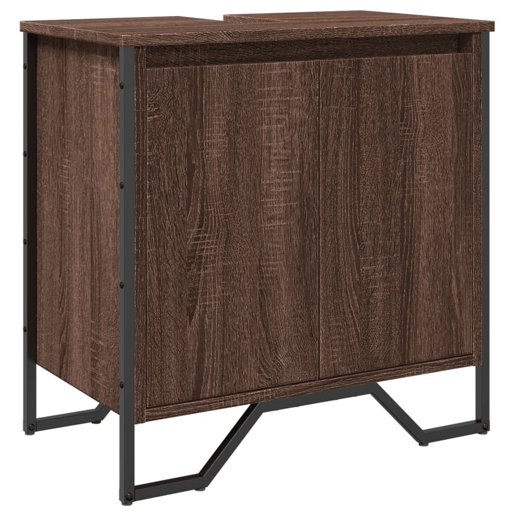 vidaXL Bathroom Sink Cabinet Brown Oak 60x35x60 cm Engineered Wood 2