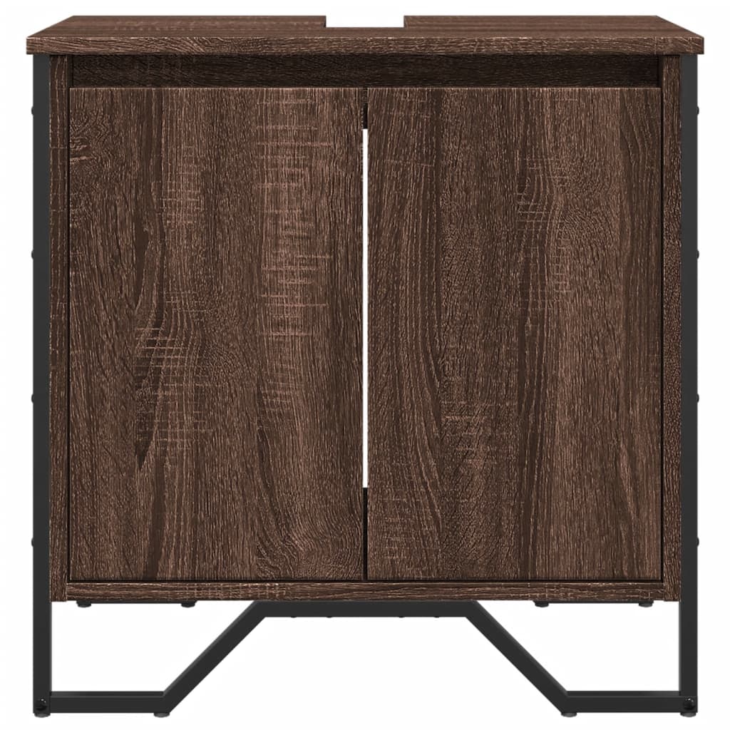 vidaXL Bathroom Sink Cabinet Brown Oak 60x35x60 cm Engineered Wood 4