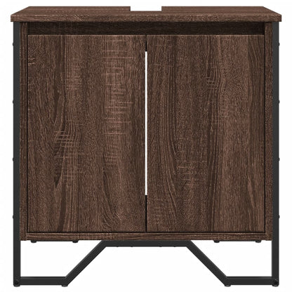 vidaXL Bathroom Sink Cabinet Brown Oak 60x35x60 cm Engineered Wood 4