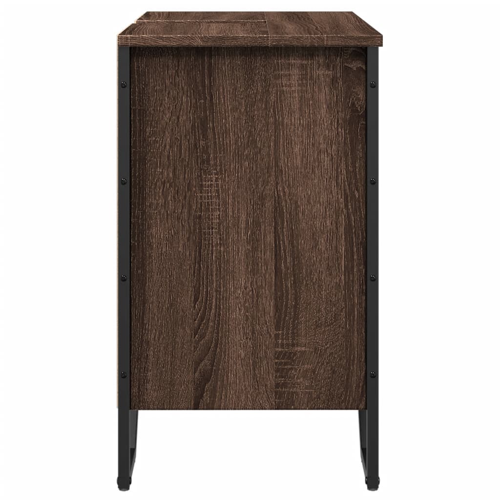 vidaXL Bathroom Sink Cabinet Brown Oak 60x35x60 cm Engineered Wood 5