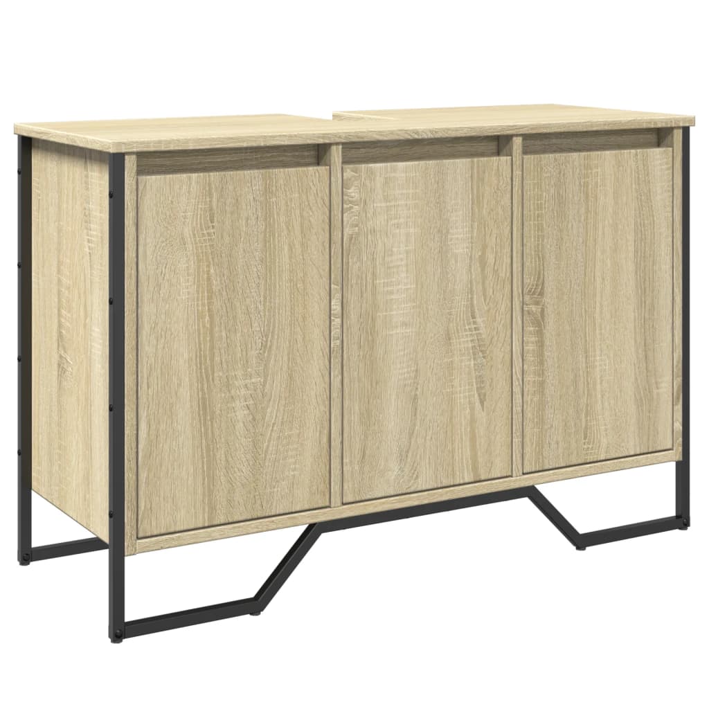 vidaXL Bathroom Sink Cabinet Sonoma Oak 91x35x60 cm Engineered Wood 2