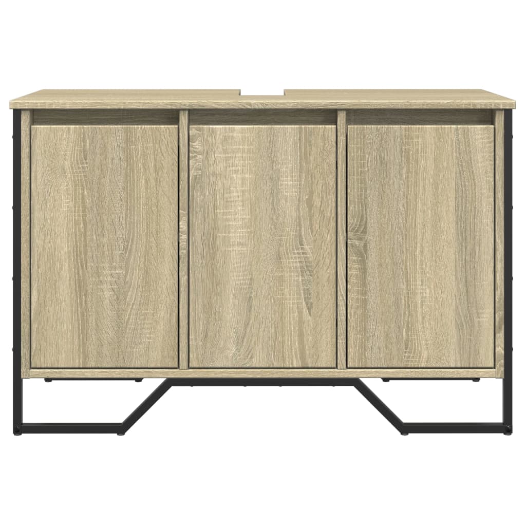 vidaXL Bathroom Sink Cabinet Sonoma Oak 91x35x60 cm Engineered Wood 4