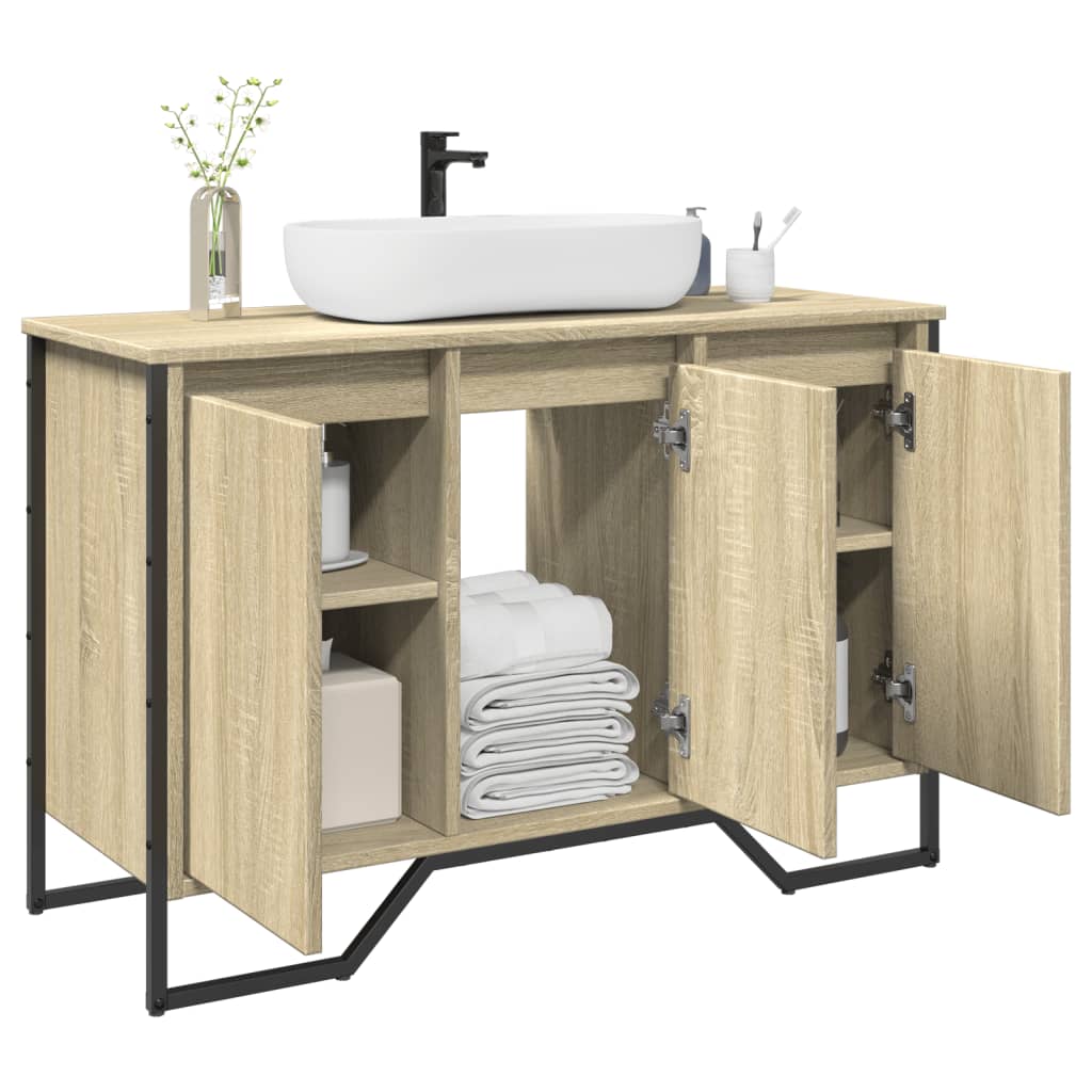 vidaXL Bathroom Sink Cabinet Sonoma Oak 91x35x60 cm Engineered Wood 1