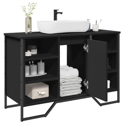 vidaXL Bathroom Sink Cabinet Black 91x35x60 cm Engineered Wood 1