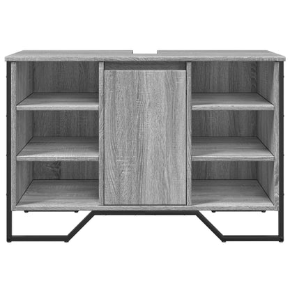 vidaXL Bathroom Sink Cabinet Grey Sonoma 91x35x60 cm Engineered Wood 4