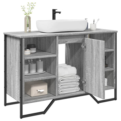 vidaXL Bathroom Sink Cabinet Grey Sonoma 91x35x60 cm Engineered Wood 1