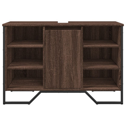 vidaXL Bathroom Sink Cabinet Brown Oak 91x35x60 cm Engineered Wood 4
