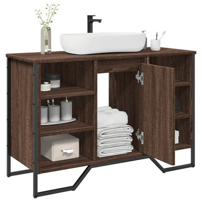vidaXL Bathroom Sink Cabinet Brown Oak 91x35x60 cm Engineered Wood 1