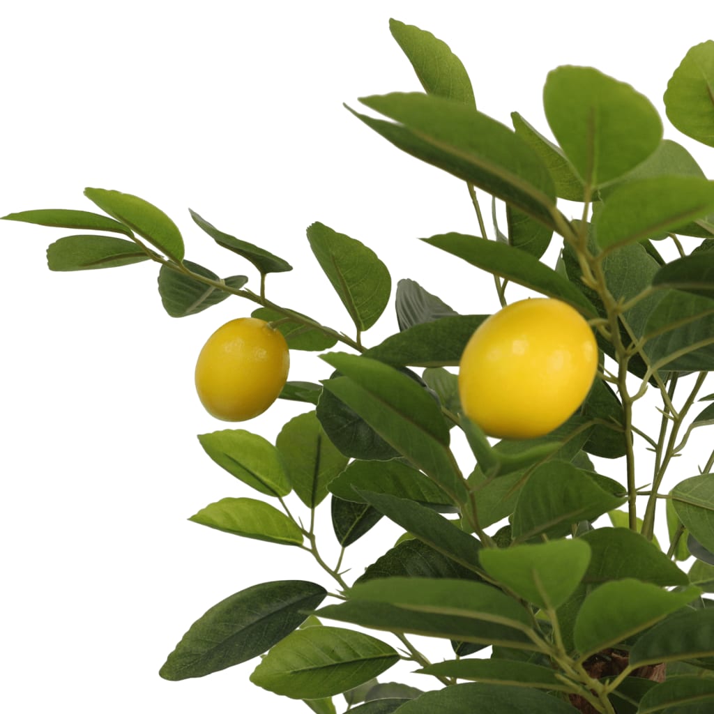 vidaXL Artificial Lemon Tree with 3 Trunks Green 120 cm PP 4