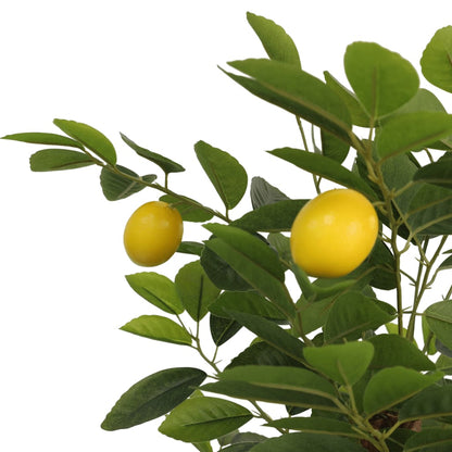 vidaXL Artificial Lemon Tree with 3 Trunks Green 120 cm PP 4