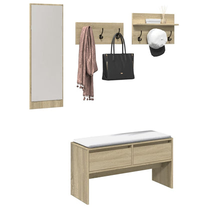 4 Piece Hallway Furniture Set Engineered Wood Sonoma oak