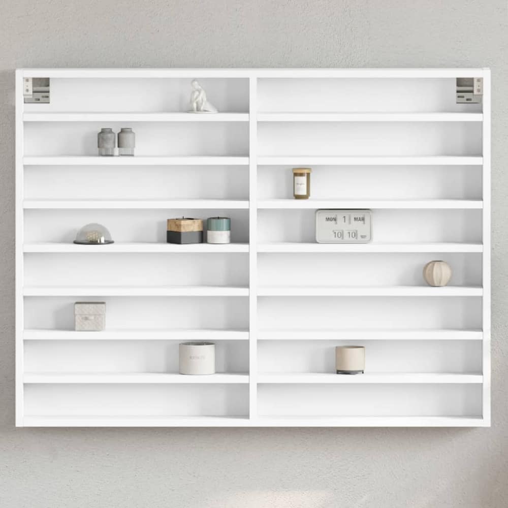 Vitrine Cabinet 100x8.5x75 cm Engineered Wood White
