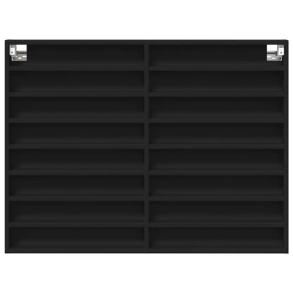 vidaXL Vitrine Cabinet Black 100x8.5x75 cm Engineered Wood 4