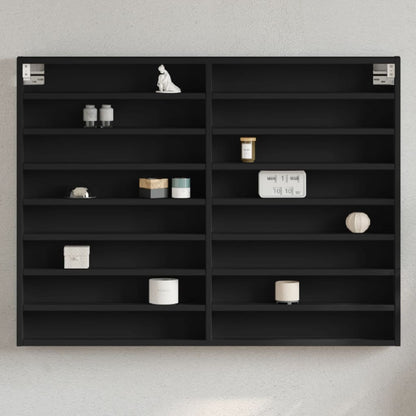 vidaXL Vitrine Cabinet Black 100x8.5x75 cm Engineered Wood 1